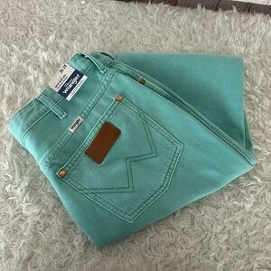 Wrangler Jeans Women Wild West 603 High Rise Straight 30/28 Western Cowgirl Teal
